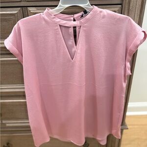 Express Soft Pink Keyhole Blouse